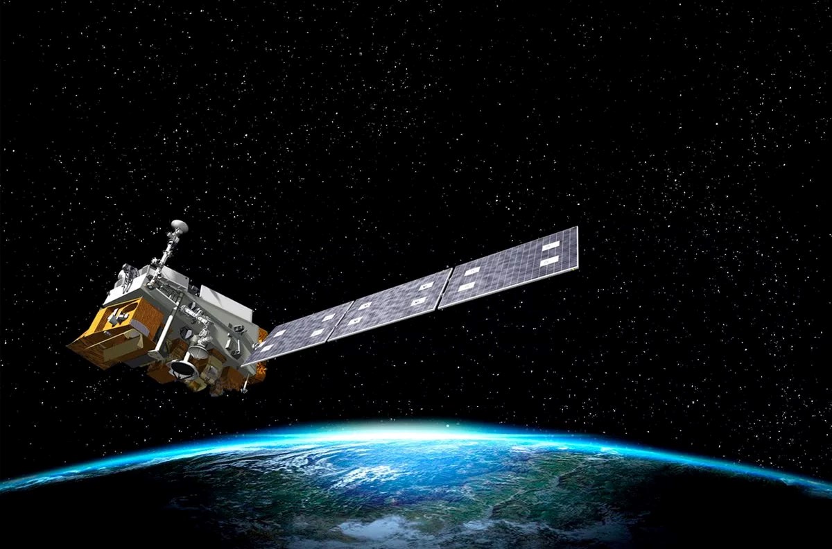 Artist's rendering of the NOAA-20 satellite in orbit. (Image Credit: NOAA)