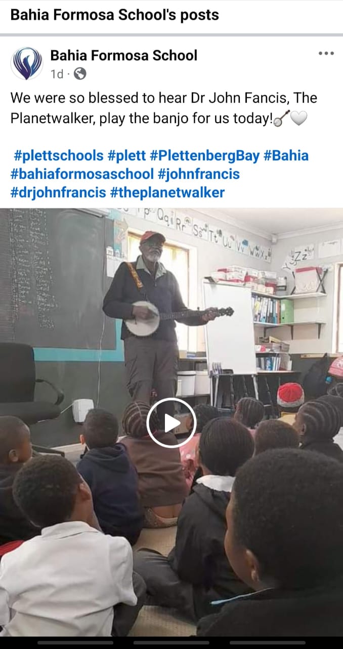 A post by the Bahia Formosa School about Dr. Francis' visit