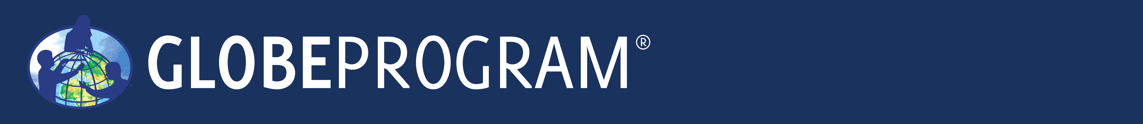 GLOBE Program banner with blue background thick