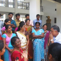 GLOBE Sri Lanka teachers laughing as a group.