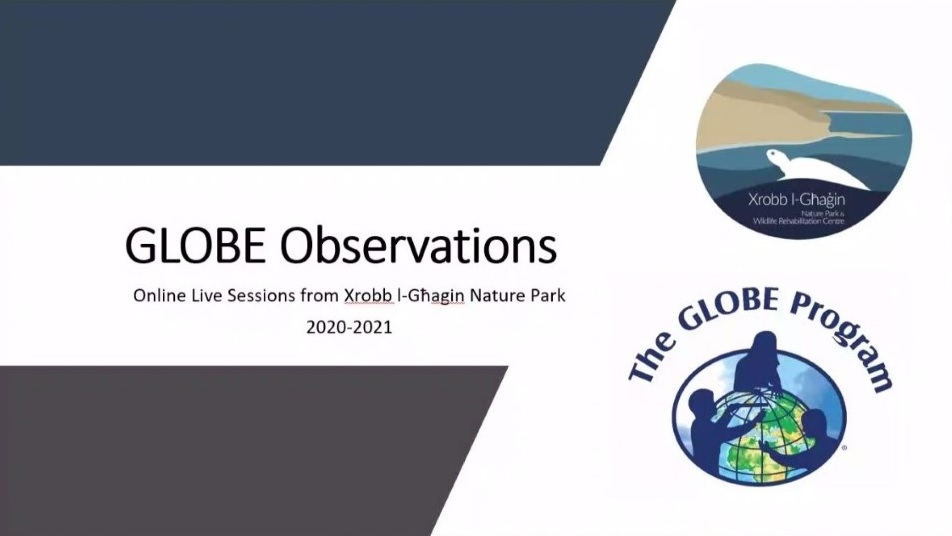 Slide that reads "GLOBE Observations: Online Live Sessions 2020-2021"