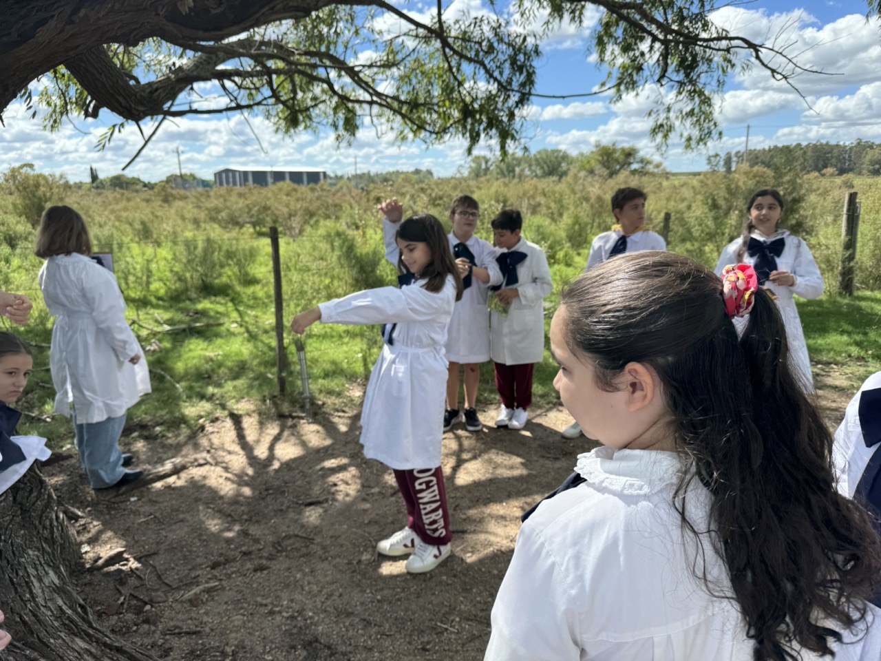 students taking air quality observations