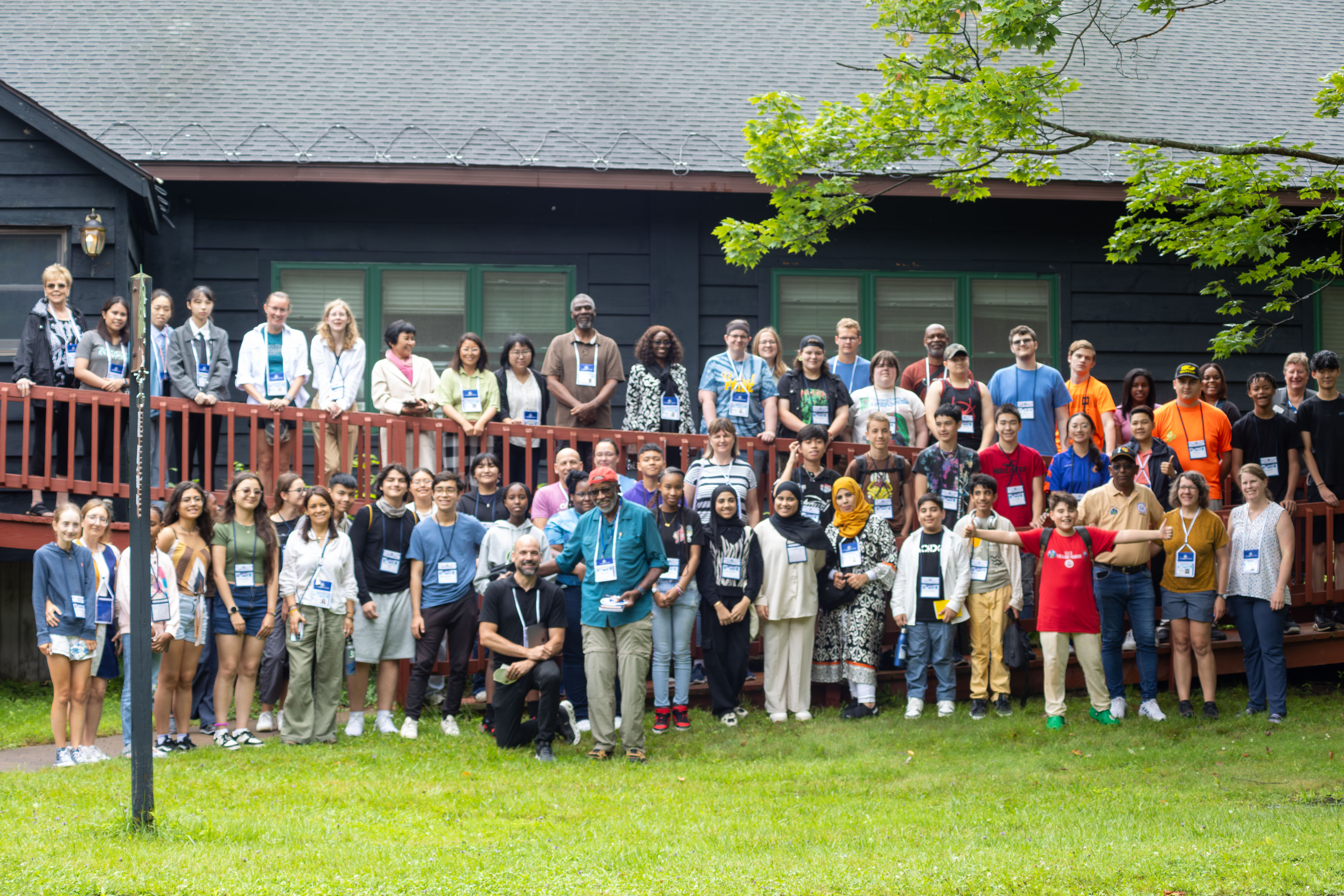 Dr. John Francis with GLOBE students and chaperones at the 2024 GLOBE Annual Meeting in Fredonia, NY, USA.