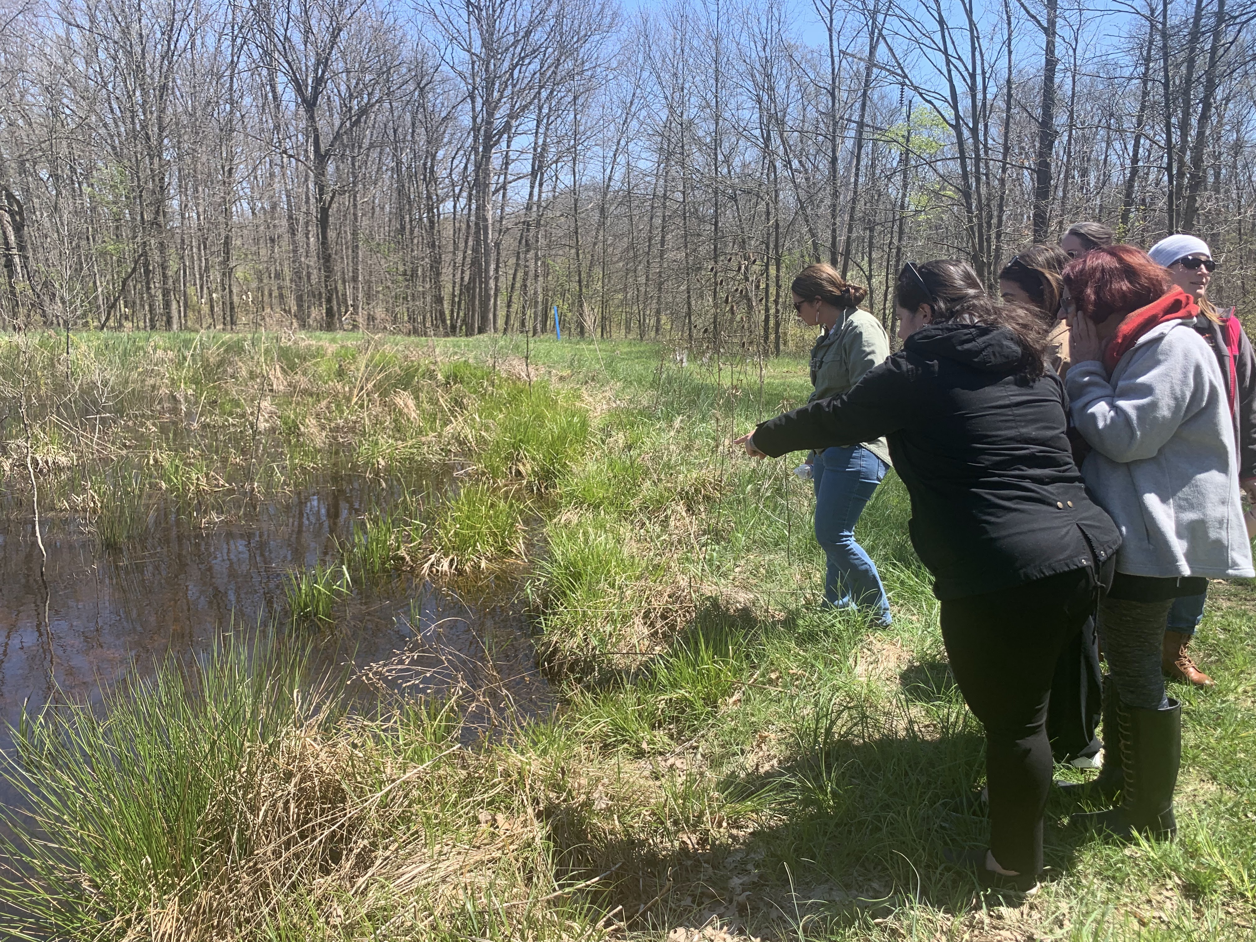 NARM participants explore a pond at Penney Nature Center in Defiance, Ohio