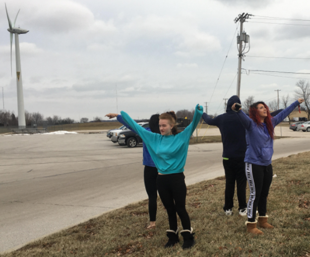 students observe cloud formations