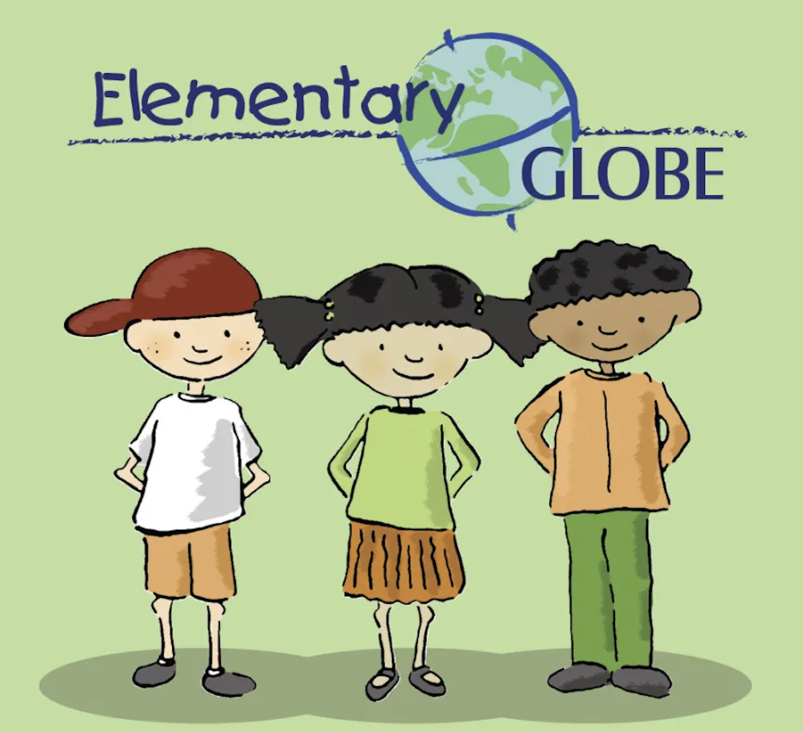 Drawing of the three Elementary GLOBE students. 