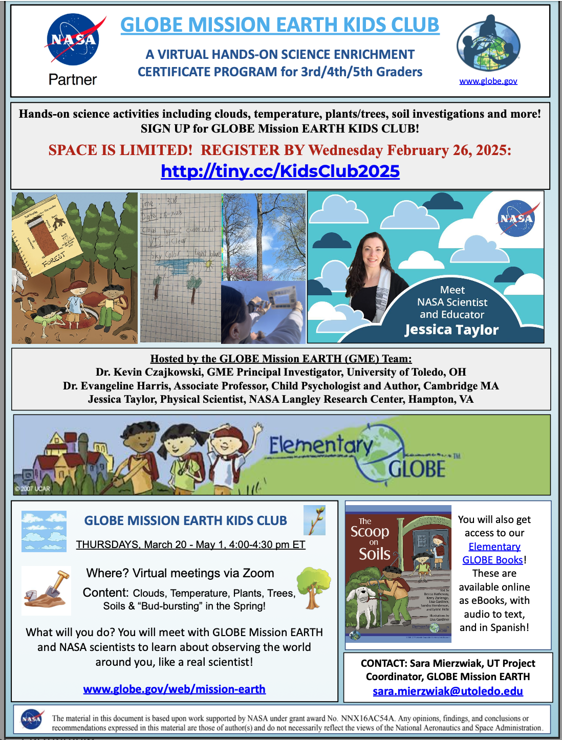 GLOBE Virtual Kids Club for 3rd-5th Graders now accepting students for Spring 2025!