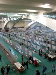 Exhibit hall where posters are displayed at the AGU meeting