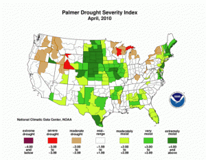 April 2010 United States PDSI