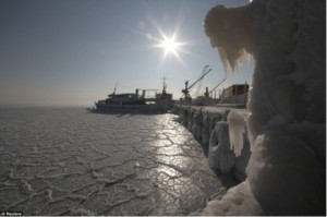 The frozen Black Sea